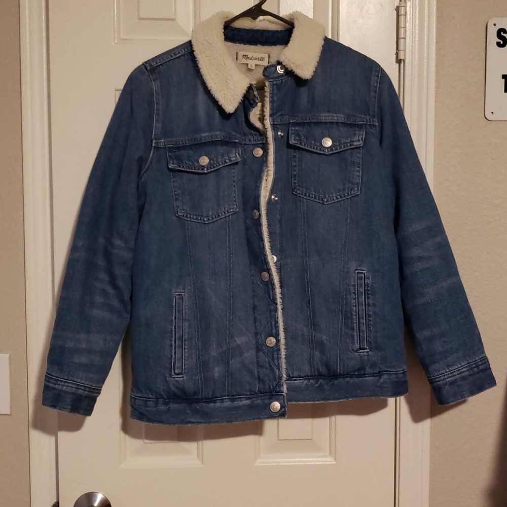 Madewell oversized denim jacket sherpa edition